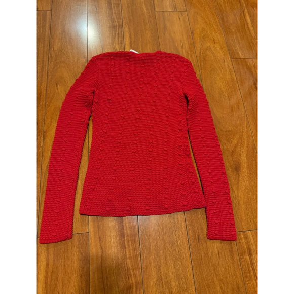 Women's Bottega Veneta Red Compact Pom Pom Cotton Sweater S - Picture 3 of 13